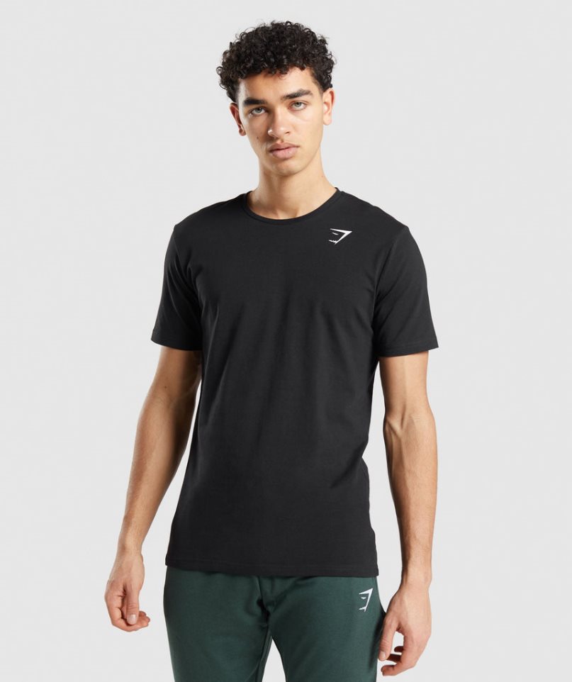 Koszulki Gymshark Essential Męskie Czarne | PL 631IVS